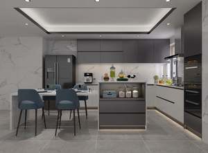 Juego de Muebles de Cocina Gris Europeo Moderno 2024, Muebles de Cocina Modernos, Muebles de Cocina de Lujo - Product Image 4