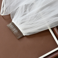 Voile de mariée élargi en satin classique à la mode décoré de voiles de robe de mariée à deux couches en satin à grande queue