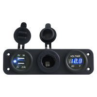 Chargeur de voiture étanche double USB, adaptateur d'alimentation 3.1A, surveillance de la tension mains libres, prise allume-cigare 12-24V pour la charge de téléphone