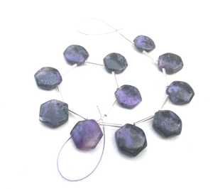 Piedras preciosas de Charoite Natural en forma hexagonal, abalorios de Briolette suave, joyería hecha a mano, 1 hebra, 11 piezas - Product Image 2