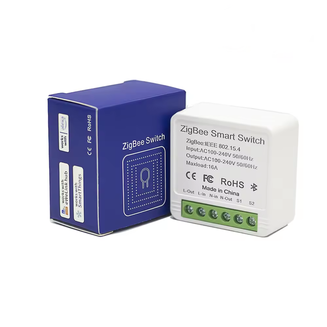 Zigbee Mini Smart Wifi Switch Wireless DIY Light Switches 16A Smart Home Control Works with Ewelink SmartThings Alexa