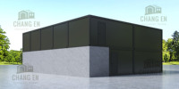 Maisons conteneurs modernes en kit, dotées d'une structure en acier à panneaux sandwich, idéales pour les immeubles de bureaux et les commerces