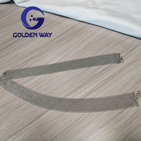Golden Way Q-052 Silber Gold Damen Edelstahl 316 Kettenhemd Retro Taillengürtel Netz-Dekorationsgürtel