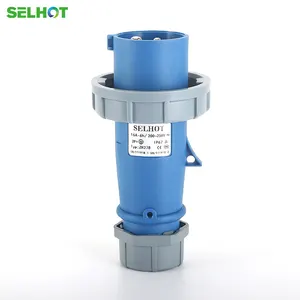 SELHOT IP67 Electric outdoor waterproof industrial plug 3 phase 16a 32a 63a 125amp industrial plug and socket