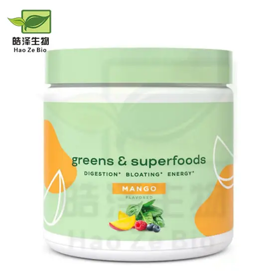 Suppléments à base de plantes Superfood Super Greens Super Food Poudre mélangée verte Super Greens Poudre