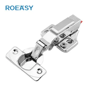 ROEASY 48mm hidrolik tampon oto menteşe yumuşak kapanış SUS 304 paslanmaz çelik dolap 9.5mm silindir ile menteşeler