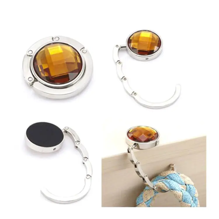 Xách Tay Kim Loại Có Thể Gập Lại Bảng Túi Xách Chủ Purse Hanger Thuận Tiện Hook Hang Bag Vòng Rhinestone Chủ