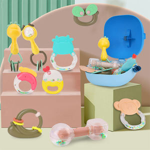 Juguetes educativos tempranos para bebés: Sonajeros de agarre y giratorios, juego de sonajeros mordedores para bebés con caja de almacenamiento con forma de ballena para bebés de 0 a 12 meses - Product Image 1
