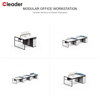 Poste de travail moderne pour 2 personnes, cadre carré noir, plateau blanc, accents dorés, écran en acrylique, armoire de rangement, OEM