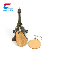 Bois écologique RFID 13.56mhz métal porte-clés jeton contrôle d'accès NFC étanche gravé carte-clé en bois