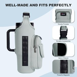 Grand sac de sport magnétique unisexe tendance avec fermeture éclair, poches pour bouteille d'eau et téléphone, 4 aimants intégrés, en polyester - Product Image 2