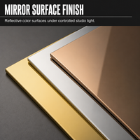 Tôle d'acier inoxydable colorée PVD 304 Bronze Miroir Or Champagne pour panneau décoratif et ascenseur