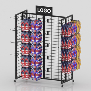 Tùy chỉnh trung tâm mua sắm sắt Dép đứng Rack hiển thị công suất lớn Flip Flop hiển thị đứng Rack với bánh xe - Product Image 2