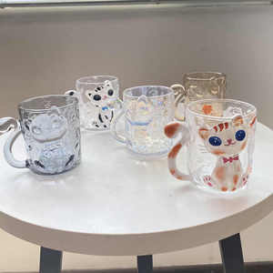 Alta qualità di vendita di 260ml di <span class=keywords><strong>disegno</strong></span> tridimensionale colorato Pet gattino tazze <span class=keywords><strong>da</strong></span> caffè tazza di vetro per caffè - Product Image 2