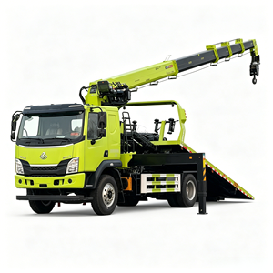 Camion de dépannage à plateau plat deux-en-un avec grue de 6T montée, véhicule de récupération Chenglong à commande hydraulique intégrale - Product Image 1