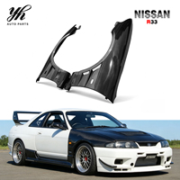 Accessoires automobiles, marque YH, kit carrosserie en fibre de carbone CF pour Skyline R33 GTR 1995-1998, style BN, aile avant noire brillante