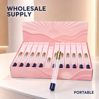 Flacon de parfum vide 35 ml, vaporisateur portable en verre cylindrique fin avec capuchon argenté, vente en gros, flacon de parfum personnalisé avec logo