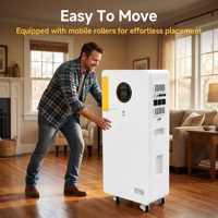 Pack de batteries au lithium LiFePO4 16 kWh avec onduleur hybride hors réseau 48 V 6 kW intégré, tout-en-un avec roulettes mobiles