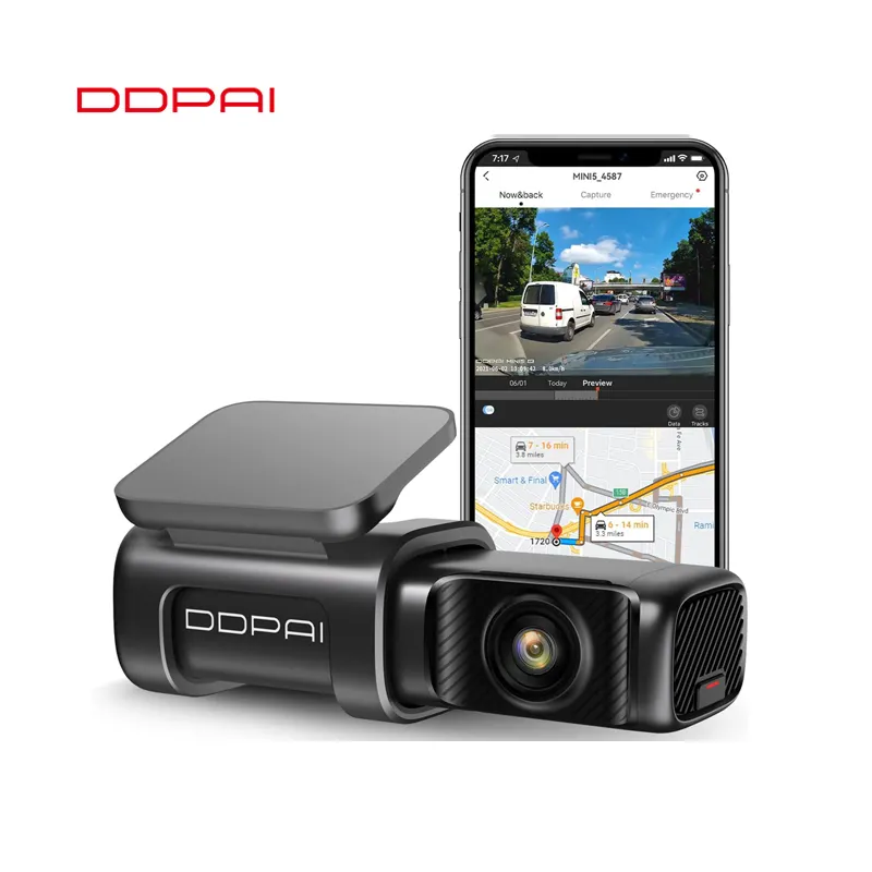 Ddpai mini 5 2160p 4k, câmera de carro escondida, 64gb hd dvr, android wifi, automóvel drive, veículo, gravador de vídeo, câmera dash com gps