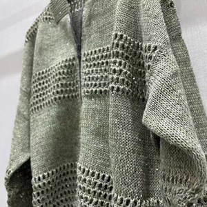 Cárdigan de <span class=keywords><strong>lino</strong></span> de lujo para <span class=keywords><strong>mujer</strong></span>, informal, antipilling, con cierre de cremallera, cuello redondo, tejido hueco, color liso, con malla larga para la temporada de otoño - Product Image 4