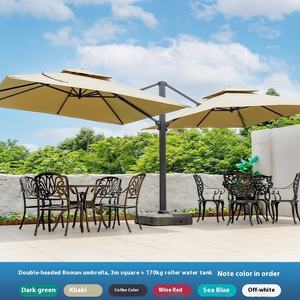 <span class=keywords><strong>Parasol</strong></span> moderne à deux têtes Grand <span class=keywords><strong>parasol</strong></span> carré d'extérieur <span class=keywords><strong>pour</strong></span> cour romaine Villa Park Hotel Base de mobilier d'extérieur - Product Image 2