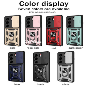 Lichicase Push Window Phone Cover para Tecno Camon 40 Premier 5G Rotate Ring Stand Car Magnetic Case - Product Image 6