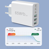 Chargeur mural rapide magnétique multi-ports HNT ODM OEM 65W PD QC3.0 3A3C 6 ports avec certification CE FCC pour téléphone portable