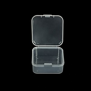 Transparent Square Storage Box 4.5cm With Lid Jewelry Organizer PP Container For Beads And Small Accessories - Product Image 1