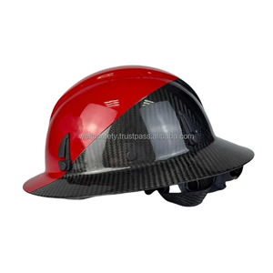 Casques de sécurité WELTA ANSI Z89.1 personnalisés en usine, en fibre de carbone, à bordure complète, suspension à 6 points, pour la construction, casque de sécurité extérieur - Product Image 6