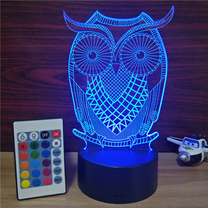 Bán buôn 16 màu sắc USB phí + Điều khiển cảm ứng + Điều khiển từ xa LED trang trí nội thất Acrylic ánh sáng ban đêm 3D Đèn - Product Image 3