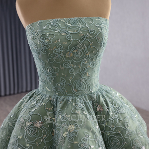Robes de soirée vert sauge à perles, style A, pour occasions formelles Rsm251089 - Product Image 6