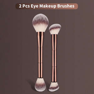 Juego de Brochas de Maquillaje de Pelo Sintético de Doble Cabeza, 20 Piezas, Color Café, Combinación Múltiple, de Alta Calidad, con Logotipo Personalizado, Kabuki para Rostro - Product Image 5