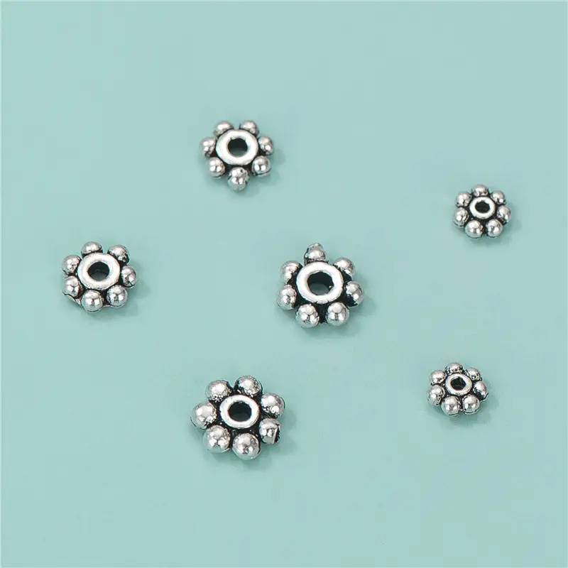 4mm 6mm Diameter Daisy Spacer 925 Sterling Silver Beads Gold Color Flower Spacer Beads For Jewelry Making Findings