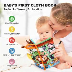 2 livres sensoriels à toucher et à froisser pour bébé de 0 à 6 mois, livres en tissu doux, jouets pour le temps sur le ventre - Product Image 2