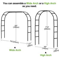 Tonnelle de pergola en métal à assembler librement 2 tailles pour diverses plantes grimpantes arc de jardin de mariage décoration de fête nuptiale large tonnelle