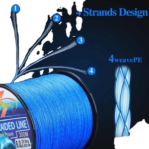 สายเอ็นตกปลาแบบหลายเส้นใยเรียบเนียน Pesca <span class=keywords><strong>Sougayilang</strong></span> สายถัก 4 เส้น ขนาด 0.6-8.0 #   สายเอ็นตกปลา PE 300 เมตร 6.3-32.8 กิโลกรัม - Product Image 3