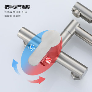Kitchen Faucet 304 Stainless Steel Single Handle 360 Degree Rotate <b>Deck</b> Mounted Modern Design - Product Image 2