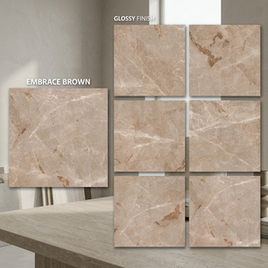 Azulejos de Porcelana Pulida y Esmaltada Esprada Marrón de 800x800 mm, Inspirados en la Piedra Natural para Pisos de Primera Calidad - Product Image 4