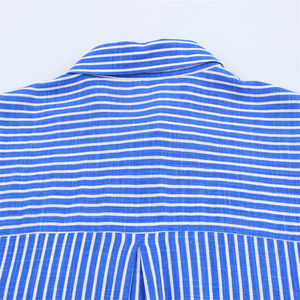 <span class=keywords><strong>In</strong></span> Stock camicetta Casual <span class=keywords><strong>a</strong></span> maniche lunghe <span class=keywords><strong>a</strong></span> <span class=keywords><strong>righe</strong></span> blu monopetto monopetto Casual da donna - Product Image 4