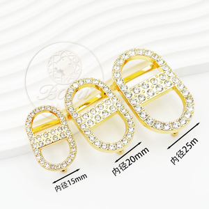 Boucle de ceinture ovale en métal pour femme TANAI avec strass sans nickel pour sangle - Product Image 6