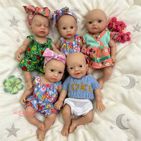Poupées Reborn Miniatures en Silicone Plein de 6 et 8 Pouces, Réalistes, Lestées, Douces au Toucher, Sûres pour le Bain, Cadeau Charmant, Jouet en Gros