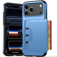 Verborgen kaarthouder functie design 2-in-1 telefoonhoesje voor iPhone 18 17 Pro Max schokbestendige schuifhoes kaarthouder hoesjes