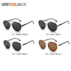 Lunettes de soleil rondes Greyjack, polarisées UV400, unisexe, pour activités de plein air, conduite, cyclisme, fête, verres TAC Type 3, protection solaire - Product Image 1