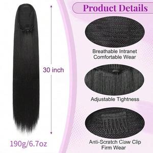 Extensión de Cola de Caballo Sintética Lisa de 30 Pulgadas con Cinta Adhesiva Mágica, <span class=keywords><strong>Postizo</strong></span> de Aspecto Natural <span class=keywords><strong>para</strong></span> Peinados - Product Image 1