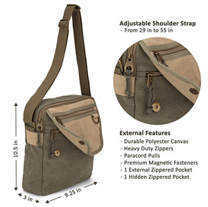Bolsa de Hombro Táctica Resistente Unisex Personalizada, Bolsa de Mensajero Cruzada de Lona - Product Image 2