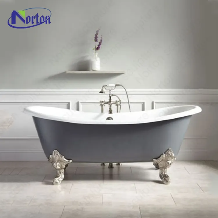 Forniture di fabbrica Design unico bagno uso vasche da bagno in marmo autoportanti pietra a forma di conchiglia Hotel moderno TT Freestanding Norton