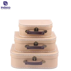 Handmade Feature Kraft Paper Suitcase <b>Modelling</b> Packaging Gifts Kids <b>Cardboard</b> Suitcase with Handle - Product Image 4