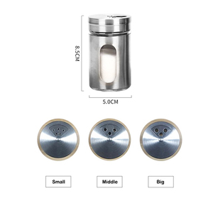 Nordic di vetro in acciaio inox 8oz condimento bottiglia contenitore per il pepe <span class=keywords><strong>sale</strong></span> <span class=keywords><strong>zucchero</strong></span> 3 in 1 - Product Image 4