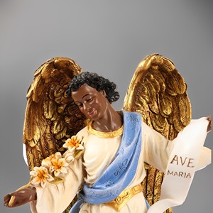 Statues religieuses catholiques en résine, Ange Gabriel, Archange, Afro-Saint, avec base à tiroir - Product Image 3