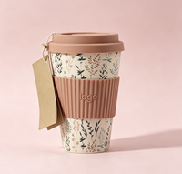 Tasse à café en fibre de bambou avec couvercle en silicone, mug personnalisable, matériau écologique en fibre de bambou, tasse de bureau